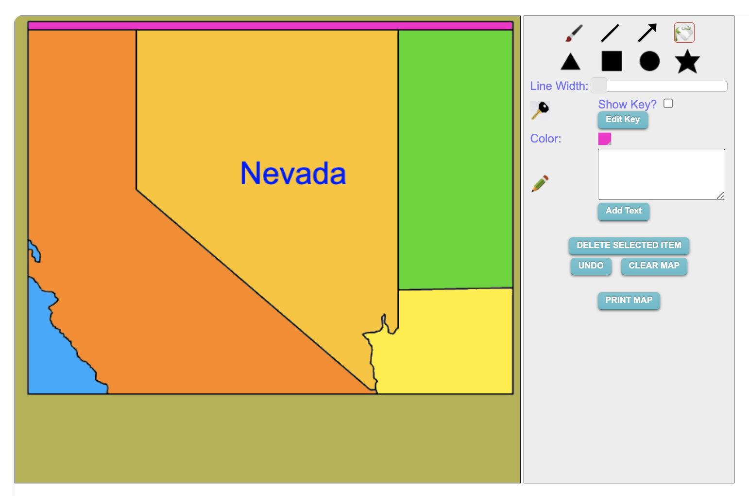 Make your Own Nevada Map Online